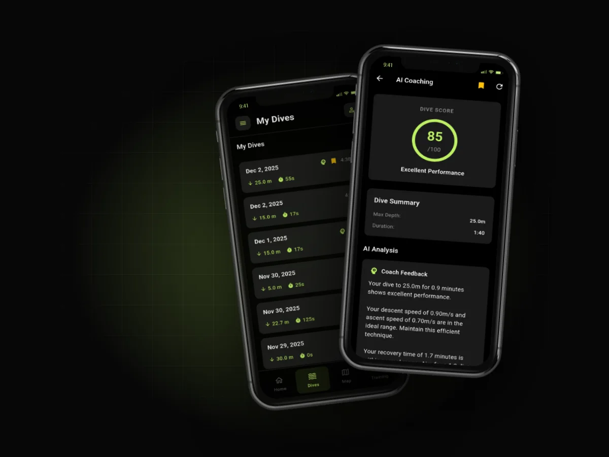 Spearo Tracker app screens