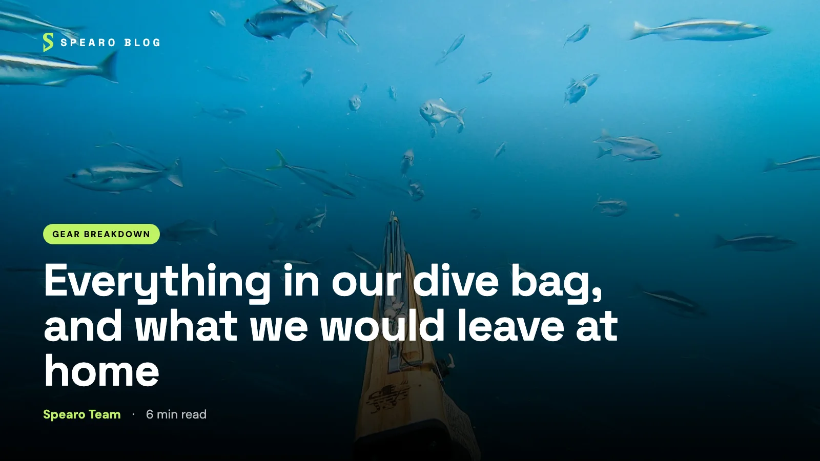 Everything in our dive bag, and what we would leave at home (mockup)