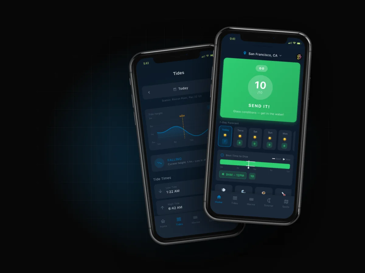 Spearo Vision app screens